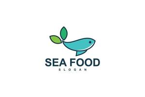 ilustração de ícone de vetor de design de modelo de logotipo de frutos do mar