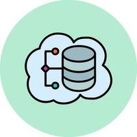 ícone de vetor de dados em nuvem