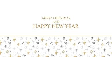 elegante horizontal cartão postal feliz ano novo e feliz Natal. cartão de cumprimentos de vetor plano com elementos simples de inverno