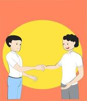 dois homens apertando as mãos porque concordam vetor