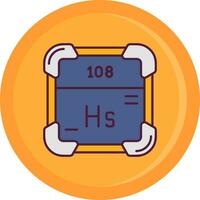 hassium linha preenchidas ícone vetor