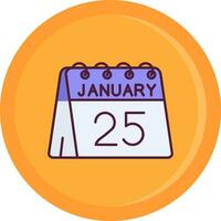Dia 25 do janeiro linha preenchidas ícone vetor
