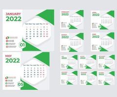 calendário de mesa 2022 vetor