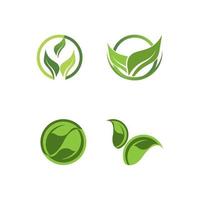 logotipos da ecologia de folhas verdes vetor