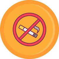 ícone cheio de linha para não fumar vetor