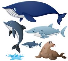 Tubarões e outros animais marinhos vetor