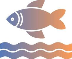 ícone de gradiente de peixe vetor