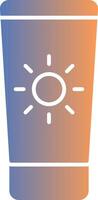 ícone de gradiente de creme solar vetor