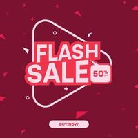 promoção de modelo de banner de desconto de venda flash vetor