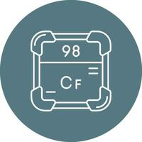 californium linha cor círculo ícone vetor