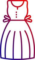 ícone de gradiente de linha de vestido de verão vetor