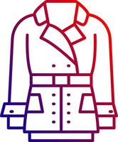 ícone de gradiente de linha de casaco vetor