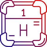 hidrogênio linha gradiente ícone vetor