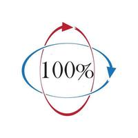 100 por cento do modelo de design de ilustração vetorial ícone vetor