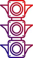 ícone de gradiente de linha de semáforo vetor