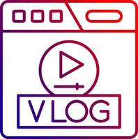 vlog linha gradiente ícone vetor