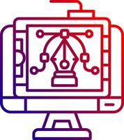 gráfico Projeto linha gradiente ícone vetor