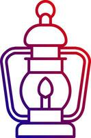 ícone de gradiente de linha de lâmpada de óleo vetor