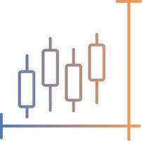 ícone de gradiente de linha do mercado de ações vetor