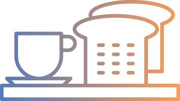 ícone de gradiente de linha de café da manhã vetor