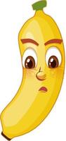 personagem de desenho animado de banana com expressão facial vetor