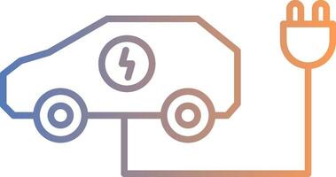 ícone de gradiente de linha de carro elétrico vetor
