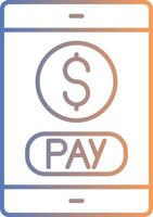 ícone de gradiente de linha de pagamento móvel vetor