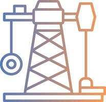 óleo mineração linha gradiente ícone vetor