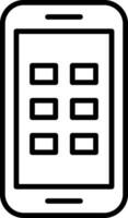 ícone de gradiente de linha telefônica vetor
