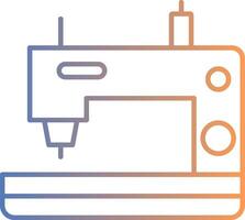 ícone de gradiente de linha de máquina de costura vetor