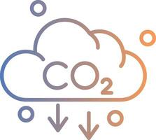 ícone de gradiente de linha co2 vetor