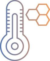 ícone de gradiente de linha de termômetro vetor