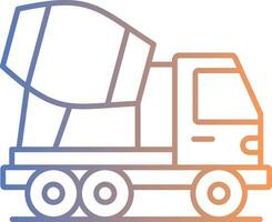 ícone de gradiente de linha de caminhão betoneira vetor