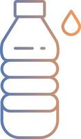 ícone de gradiente de linha de garrafa de água vetor