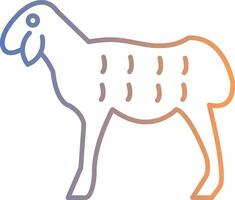 ícone de gradiente de linha de ovelhas vetor