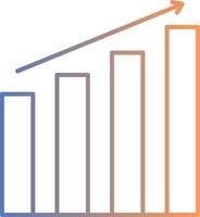 ícone de gradiente de linha de gráfico de barras vetor