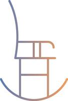 balanço cadeira linha gradiente ícone vetor