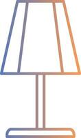ícone de gradiente de linha de lâmpada de mesa vetor