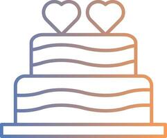 ícone de gradiente de linha de bolo de casamento vetor