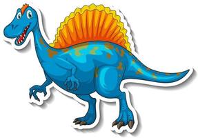 Adesivo de personagem de desenho animado de dinossauro espinossauro vetor
