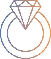 ícone de gradiente de linha de anel de diamante vetor