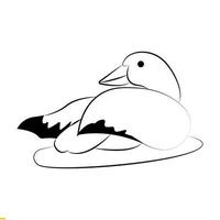 Desenho de logotipo de vetor de arte em linha pássaro cisne para negócios e empresas