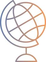 ícone de gradiente de linha do globo vetor