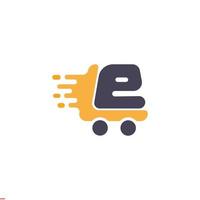 Logotipo da sacola de compras de comércio eletrônico para negócios e empresa vetor