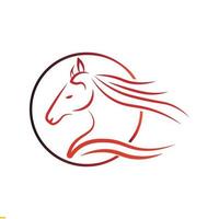 design de logotipo de vetor de arte em linha de cavalo para negócios e empresas