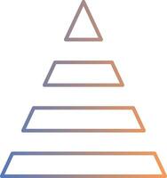 ícone de gradiente de linha de pirâmide vetor