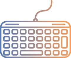 ícone de gradiente de linha de teclado vetor