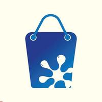 Logotipo exclusivo da sacola de compras de comércio eletrônico para negócios e empresas vetor