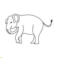 desenho de logotipo de vetor de arte em linha elefante para negócios e empresas