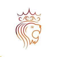 Modelo de logotipo de vetor de arte em linha de leão para negócios e empresas
